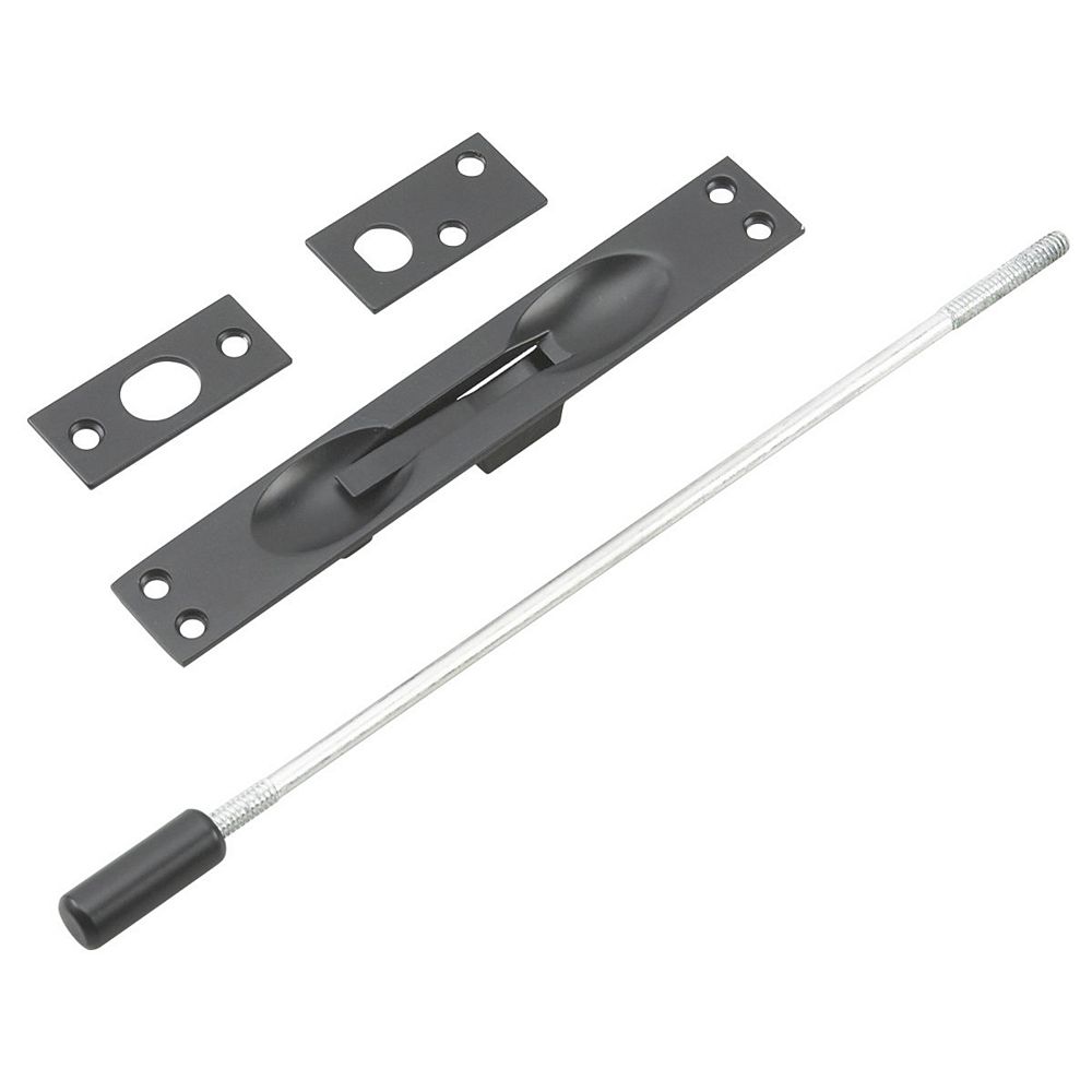 Onward Flush Bolt for Metal Doors with 12" Extension, Black The Home