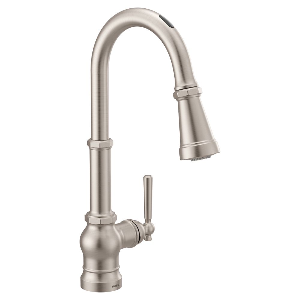 MOEN U By Moen Paterson Pull Down Smart Kitchen Faucet In Spot Resist   P 1001559164 