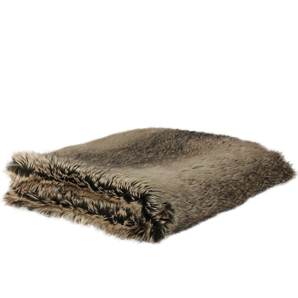 Northlight Chocolate Brown Faux Fur Super Plush Throw Blanket 50