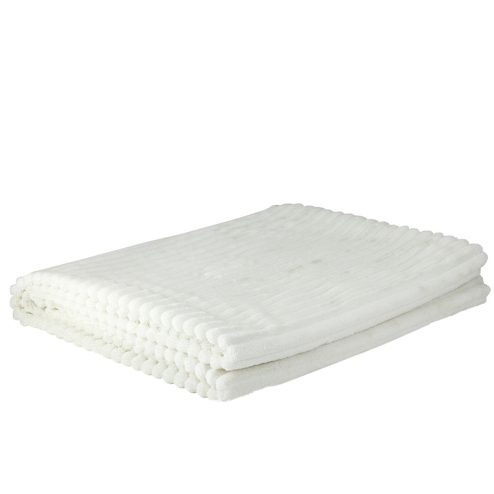 Northlight Cream White Ultra Plush Micro Fleece Throw Blanket 50 X 60 The Home Depot Canada