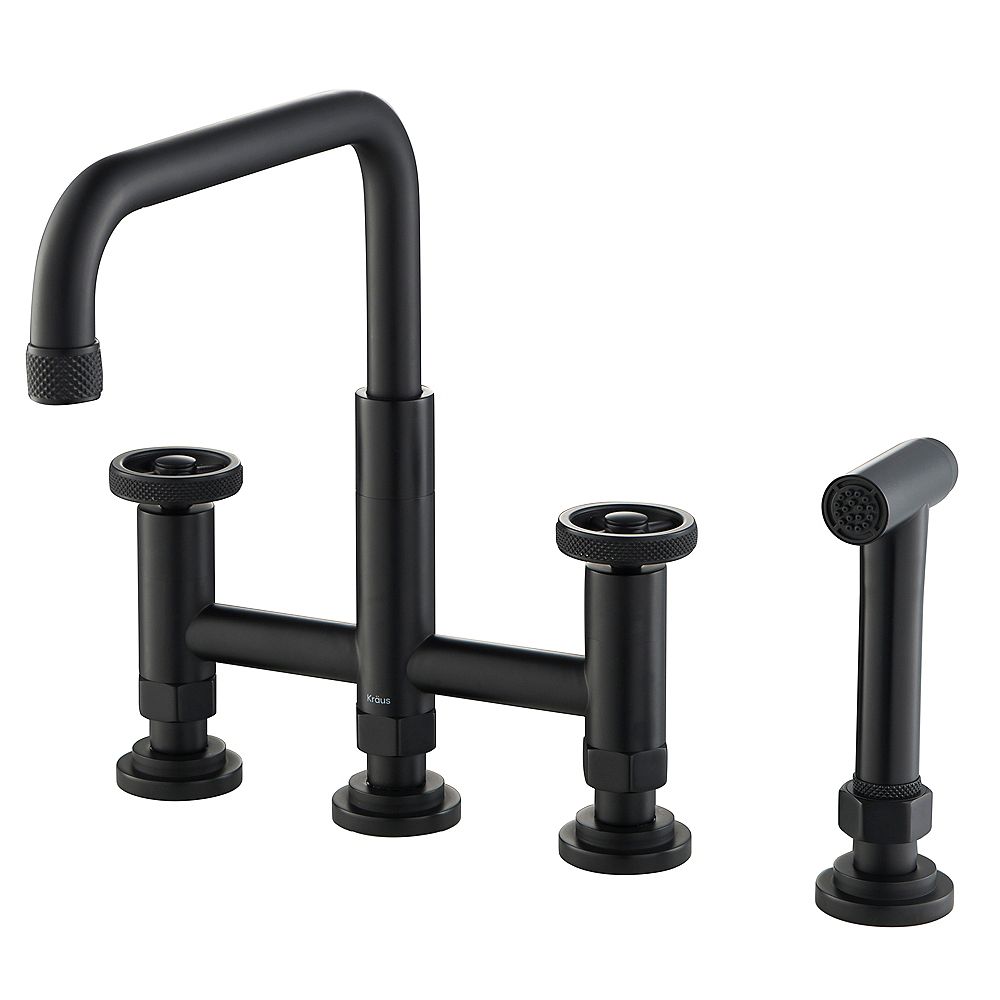 Kraus Urbix Transitional 2Handle Bridge Kitchen Faucet with Side