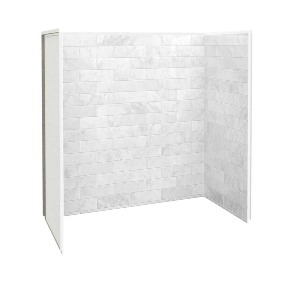 MAAX Utile 60-inch X 32-inch X 60-inch Tub Shower Wall Kit Marble ...