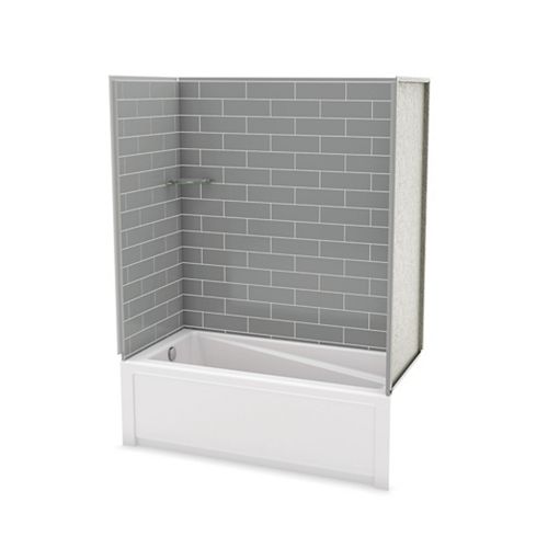 MAAX Utile Marble Carrara 60 x 32 x 81-inch Tub Shower Combo with New Town Bath Left Drain | The ...