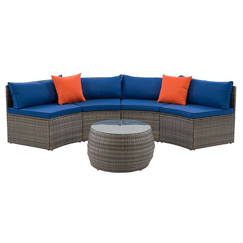 Circular Patio Sectional Sets The Home Depot Canada - Circular Patio Furniture Cushions