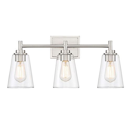 Nickel Bathroom Vanity Lights Modern Rustic More The Home Depot Canada Nickel Bathroom Vanity Lights Modern, Vanity Lighting Home Depot Canada