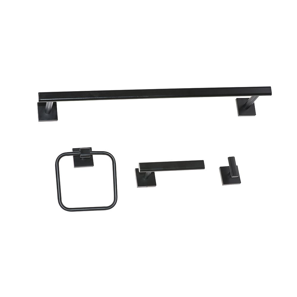 Glacier bay 4Piece Bath Hardware Kit in Matte Black The Home Depot