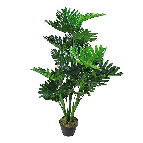 50" Green Large Artificial Philodendron Selloum Potted Plant