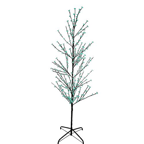 LB International 6' Enchanted Garden LED Lighted Cherry Blossom Flower Tree - Green Lights