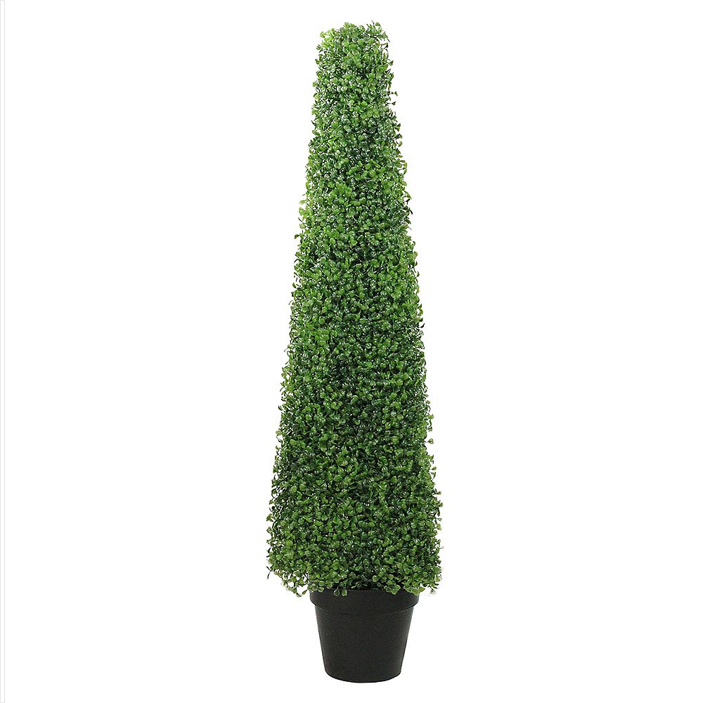 Northlight 3.75' Potted Two Tone Green Triangular Boxwood Topiary ...