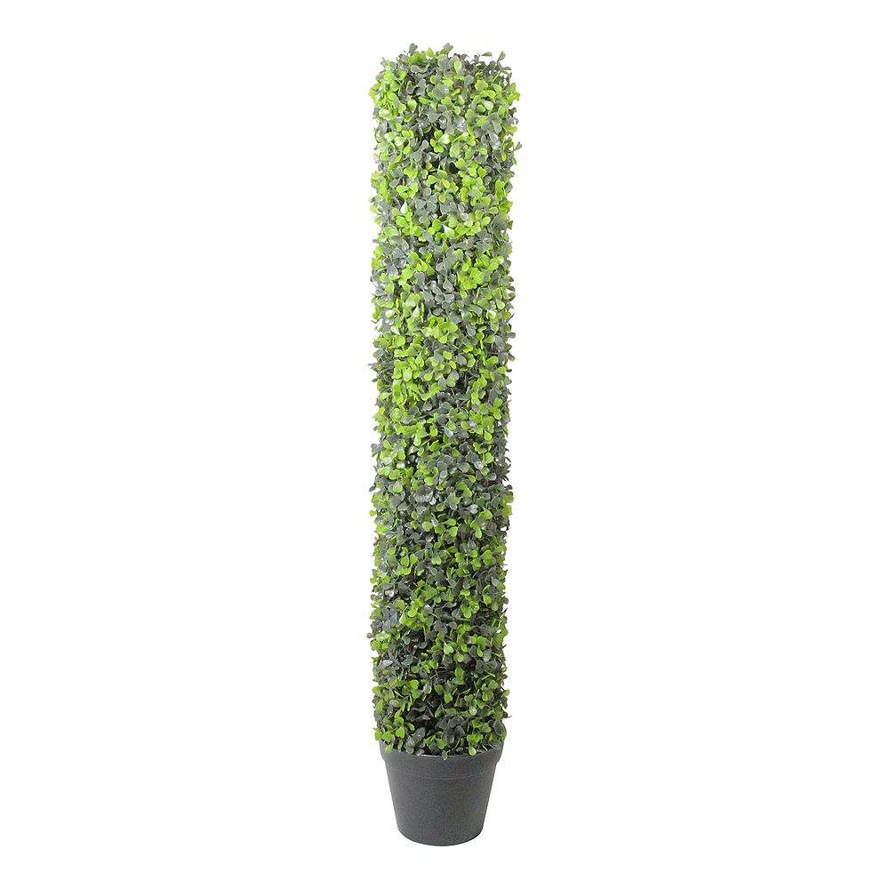 Northlight 37.5" Potted TwoTone Boxwood Column Artificial Topiary Tree