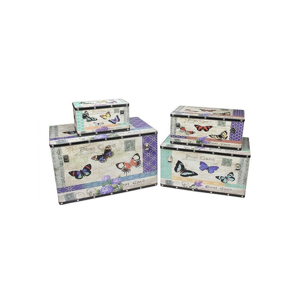 Northlight Set Of 4 Wooden Garden Style Erfly Decorative Storage Boxes 14 27 5 The Home Depot Canada Northlight Set Of 4 Wooden Garden Style, Decorative Storage Boxes With Lids Canada