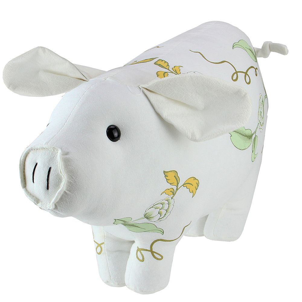 Northlight 13 25 White Soft Green And Yellow Floral Pig Spring Tabletop Decoration The Home Depot Canada