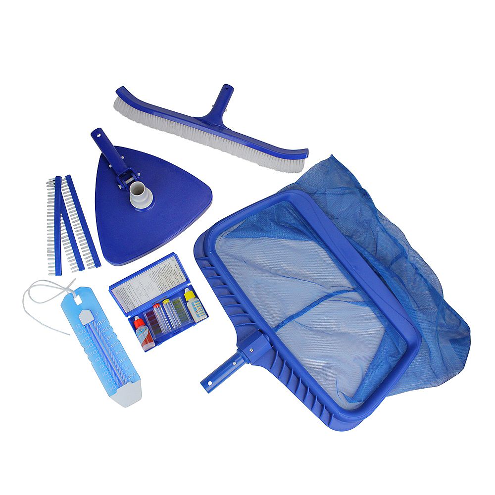 Pool Central 5 Pieces Blue Deluxe Swimming Pool Cleaning And Test Kit 19 The Home Depot Canada
