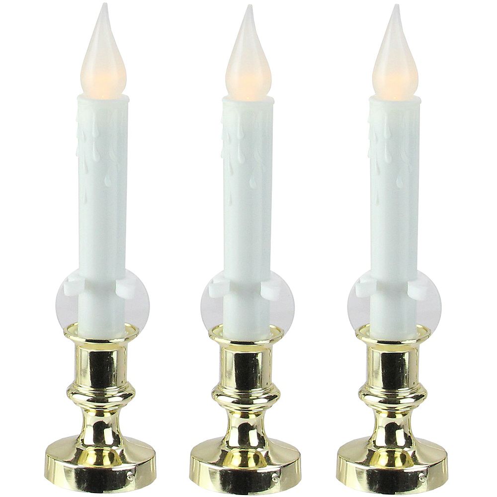 Northlight Set of 3 White LED Flickering Window Christmas Candle Lamps