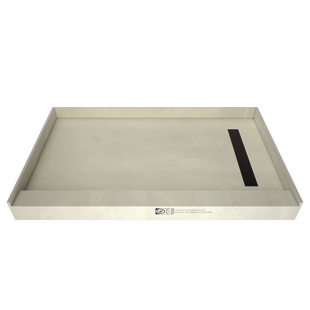 Tile Redi 34 in. x 60 in. Single Threshold Shower Base with Right Drain