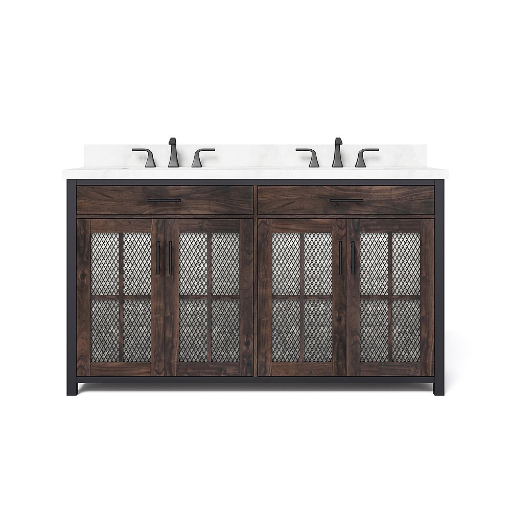 Home Decorators Collection Drysdale 60 Inch W X 20 D Center Rectangle Basins Vanity T The Depot Canada Home Decorators Collection Drysdale 60, 15 Inch Deep Bathroom Vanity Home Depot