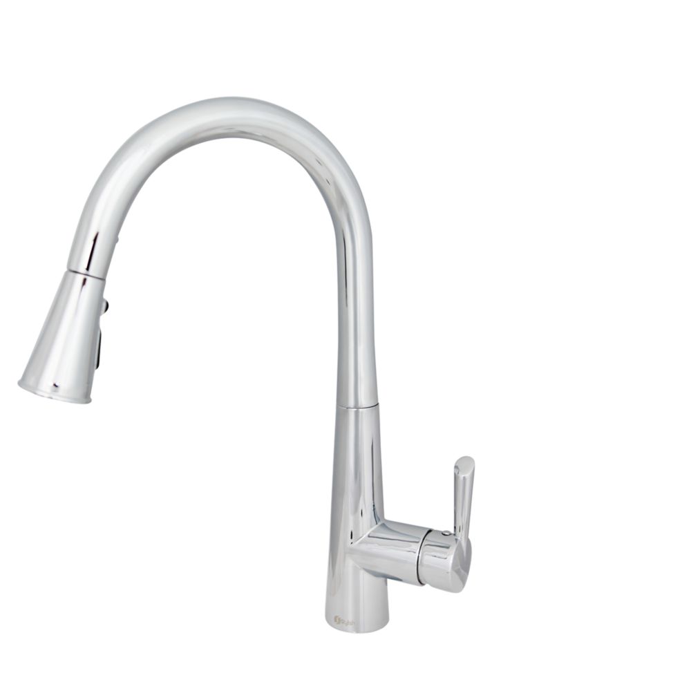 Stylish Single Handle Stainless Steel High Arch Kitchen Faucet W Pull   P 1001561795 