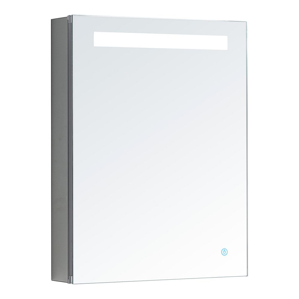 Aquadom Pacifica 20 Po L X 26 Po H Armoire A Pharmacie Avec Porte Unique Eclairage Led C Home Depot Canada