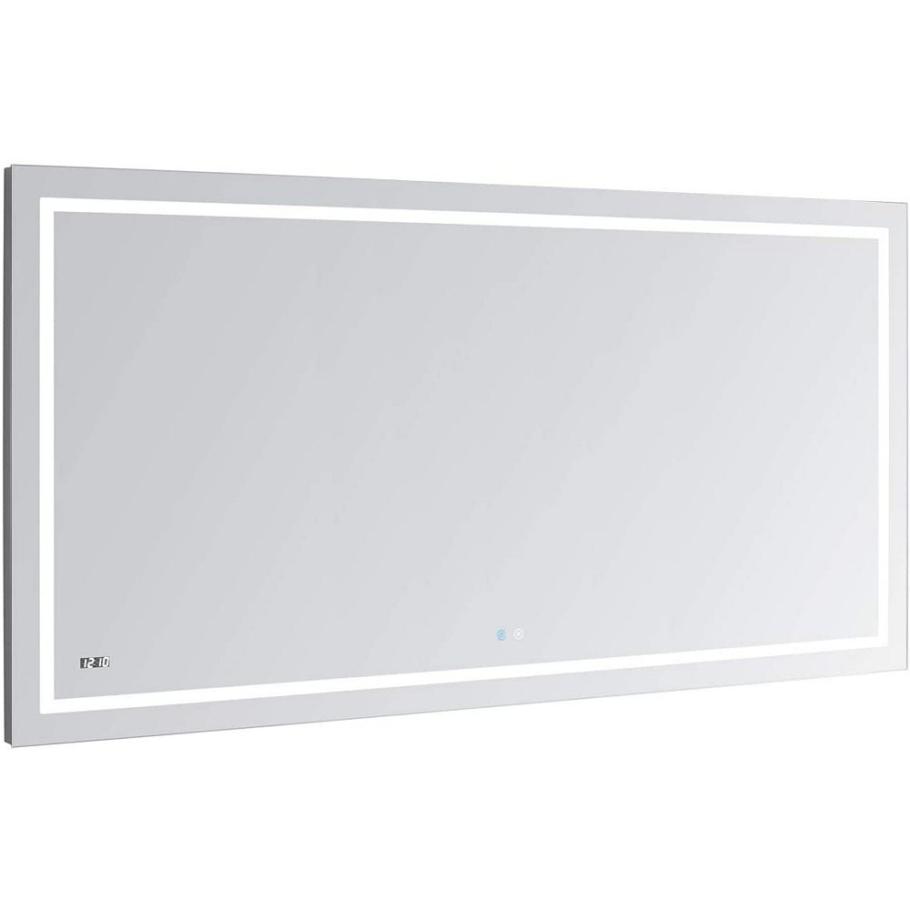 Aquadom Daytona 60 Inch W X 30 H Frameless Bathroom Mirror With Led Lighting And Mirr The Home Depot Canada 30 Inch H Frameless Bathroom Mirror, Bathroom Mirror 30 X 60