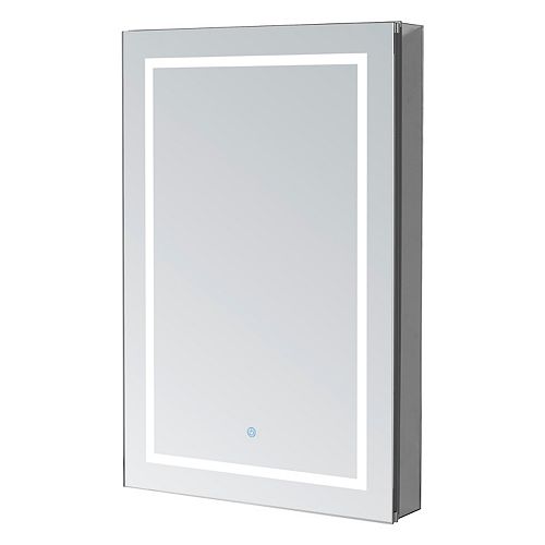 Aquadom Royale Plus 24 in. W x 30 in. H Recessed or Surface Mount LED Medicine Cabinet, One Door,Right Hinge