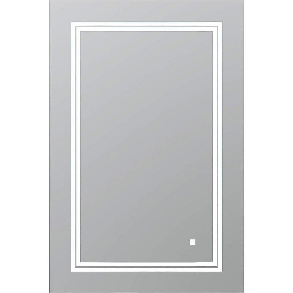 SOHO 19 po L x 19 po H Miroir de salle de bain sans cadre avec éclairage LED et miroir antibuée SOHO 19 po L x 19 po H Miroir de salle de bain sans cadre avec éclairage LED et miroir antibuée