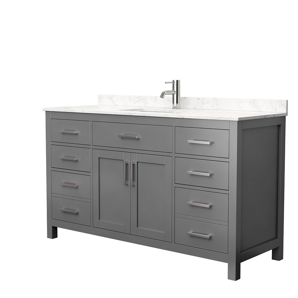 Wyndham Collection Beckett 60 Inch Single Vanity In Dark Gray Carrara Cultured Marble Top The Home Depot Canada Wyndham Collection Beckett 60 Inch, Bathroom Vanity 60 Single Sink No Top