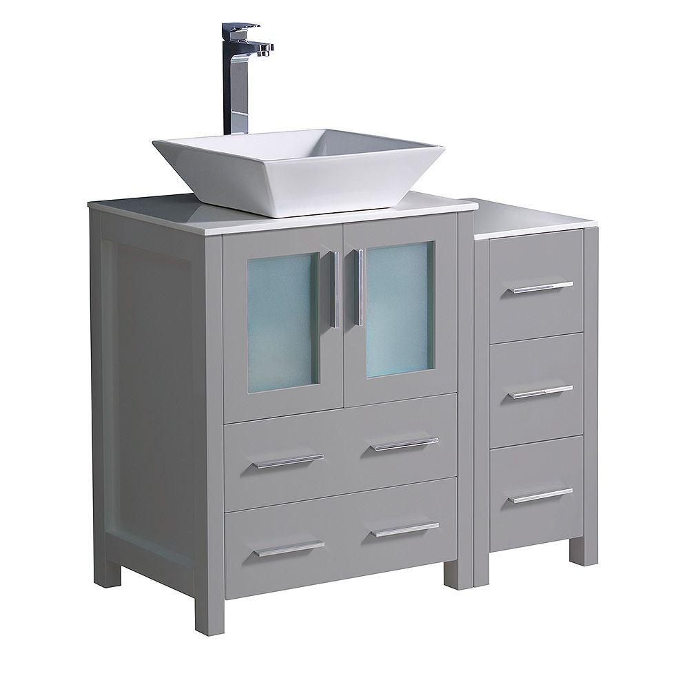 Fresca Torino 36 Inch Vanity In Gray, Vanity With Bowl Sink Home Depot