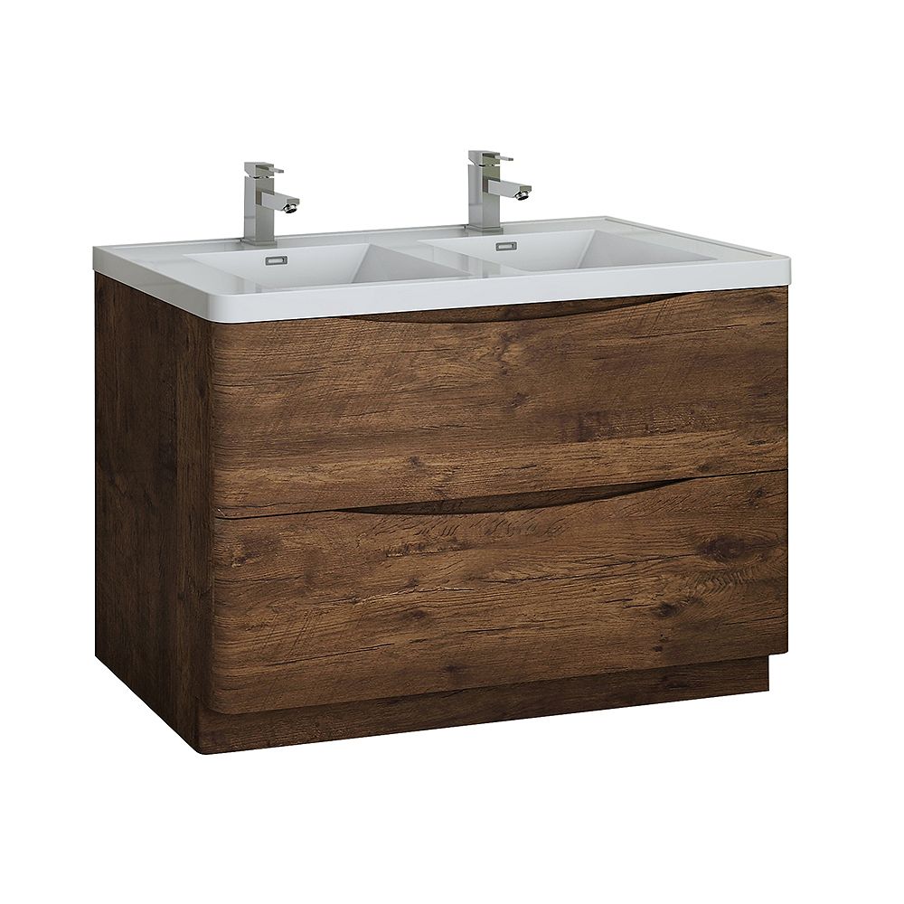 Fresca Tuscany 48 inch Rosewood Free Standing Double Sink