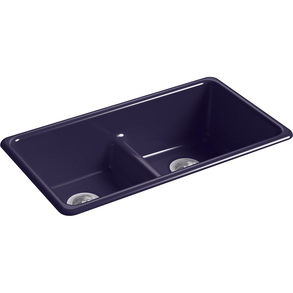 KOHLER Iron/Tones Top-/Under-Mount Smart Divide Double-Equal Kitchen ... Kohler Kitchen