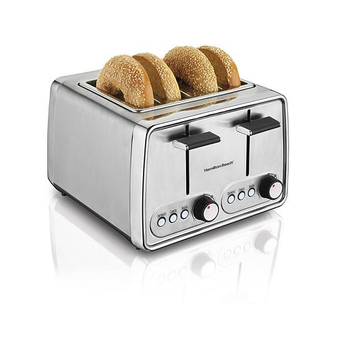 Modern 4-Slice Toaster in Chrome