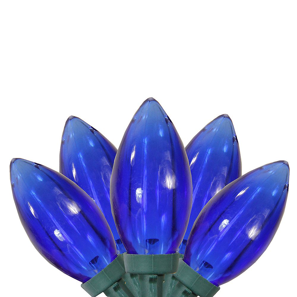 Brite Star 50 Transparent Blue LED C9 Christmas Lights 16 ft Green