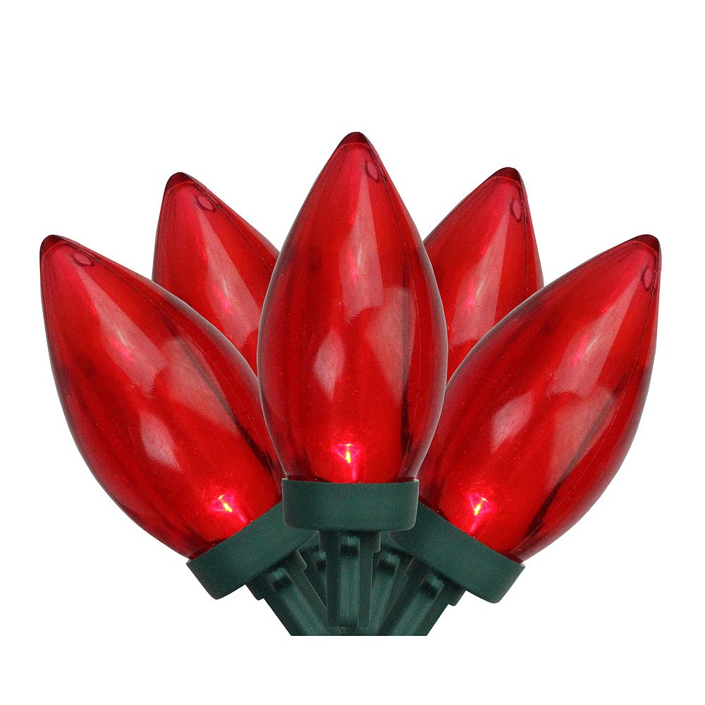 Northlight 25Count Red LED C9 Christmas String Lights 16 ft Green