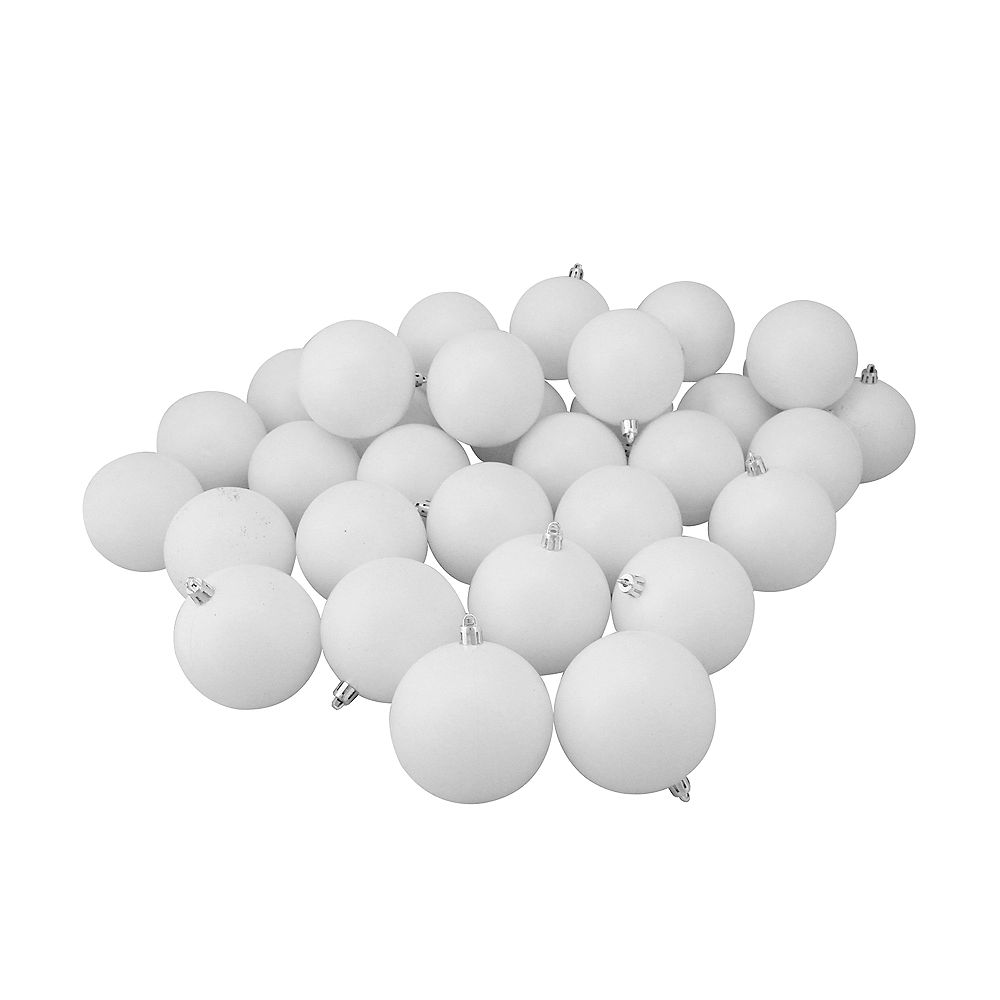 Northlight 32ct Winter White Shatterproof Matte Christmas Ball Ornaments 3 25 80mm The Home Depot Canada