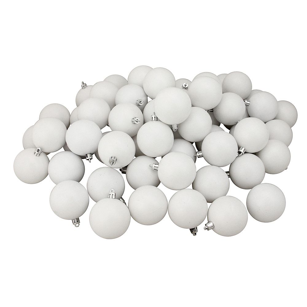 Northlight 60ct Winter White Shatterproof Matte Christmas Ball Ornaments 2.5&quot; (60mm) | The Home