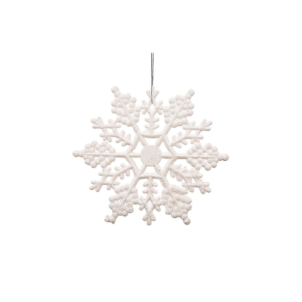 Northlight Club Pack Of 24 White Glitter Snowflake Christmas Ornaments 4 The Home Depot Canada