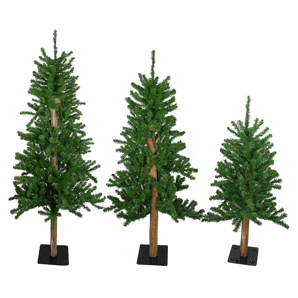 Northlight Set of 3 Alpine Artificial Christmas Trees 3' 4'and 5