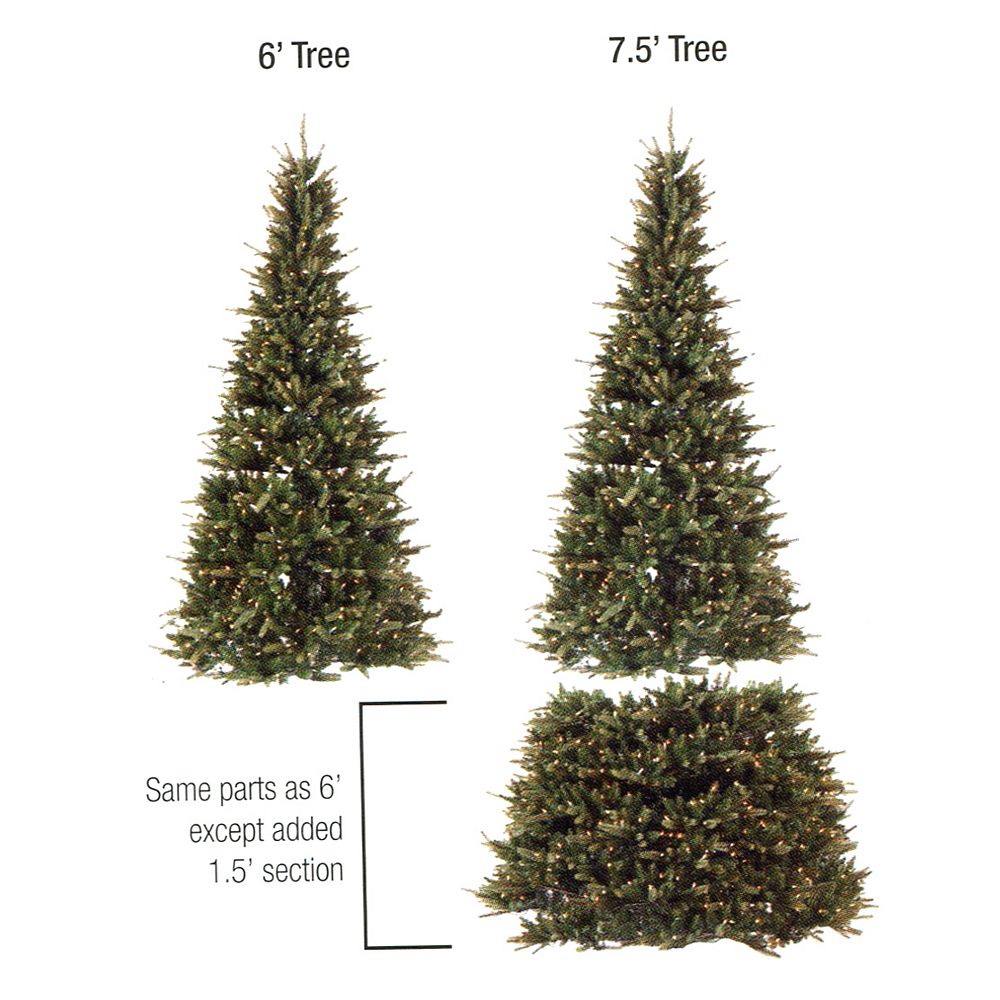 GKI/Bethlehem Lighting 7.5' Pre-Lit Green Extend-A-Tree Adjustable ...