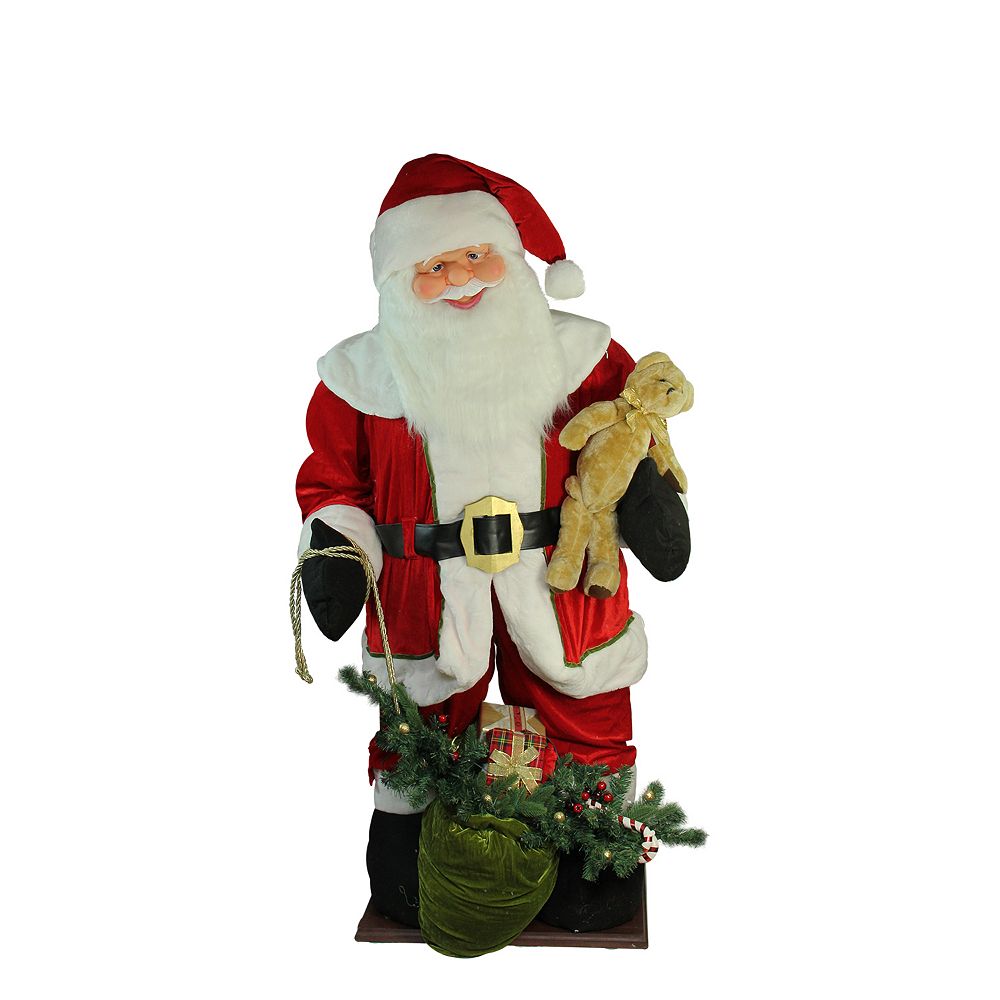 Northlight 6' LED Lighted Musical Santa Claus with Gift Bag Christmas