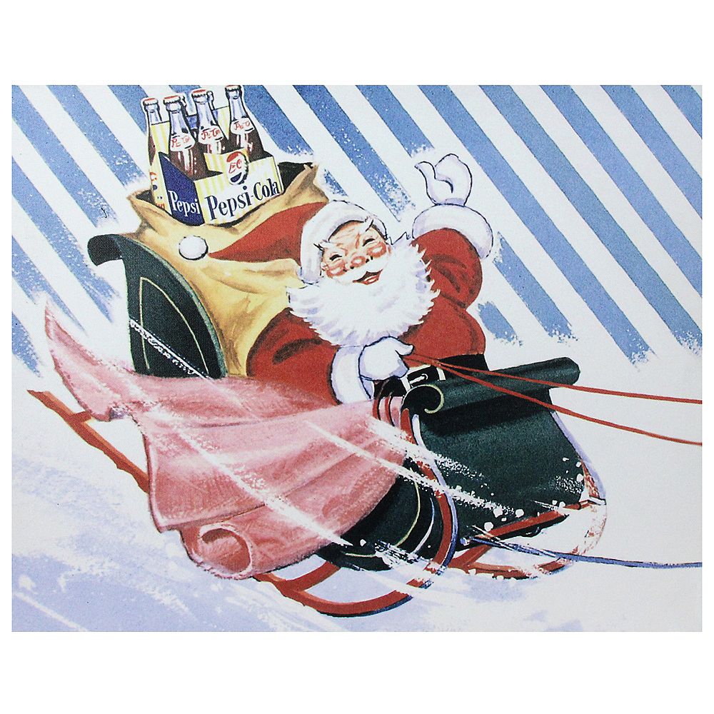 Northlight Led Back Lit Santa Claus And Sleigh Pepsi Christmas Wall Art 15 75 X 19 75 The Home Depot Canada
