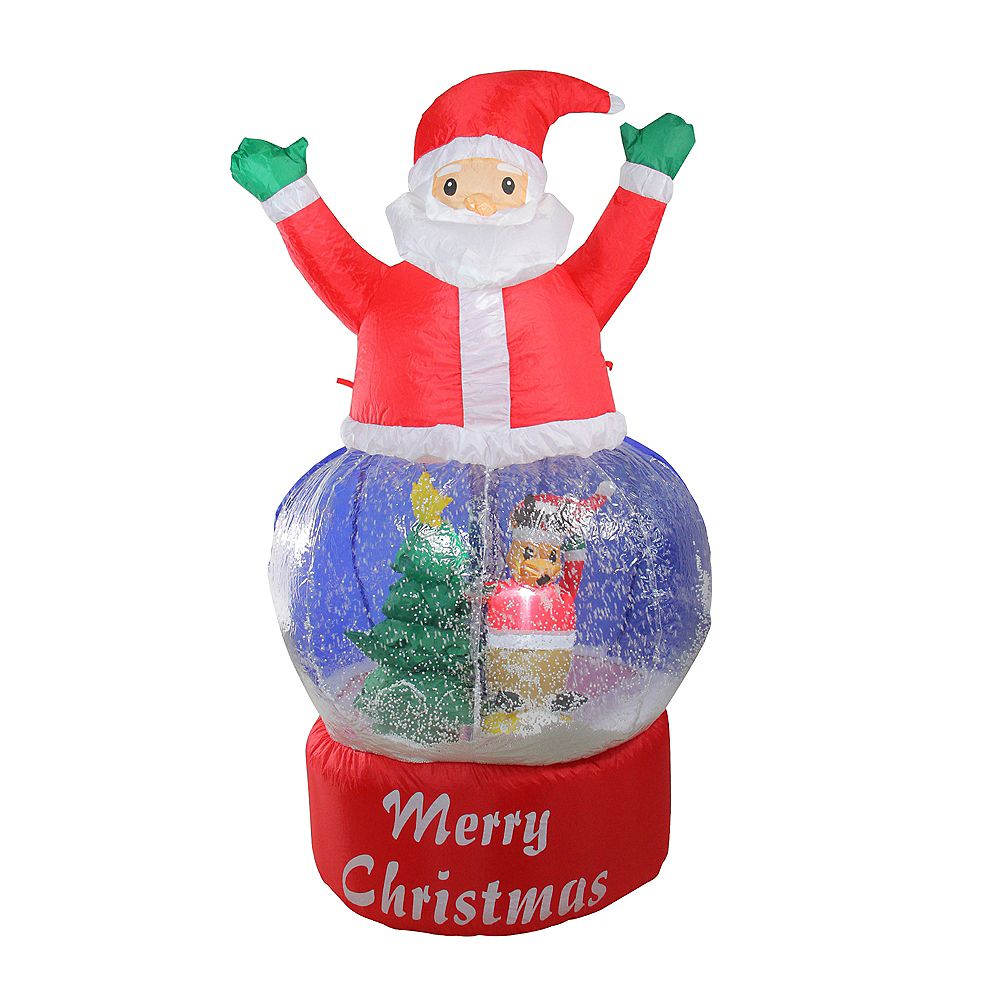 Northlight 4.75' Inflatable Santa Claus Snow Globe Lighted Christmas