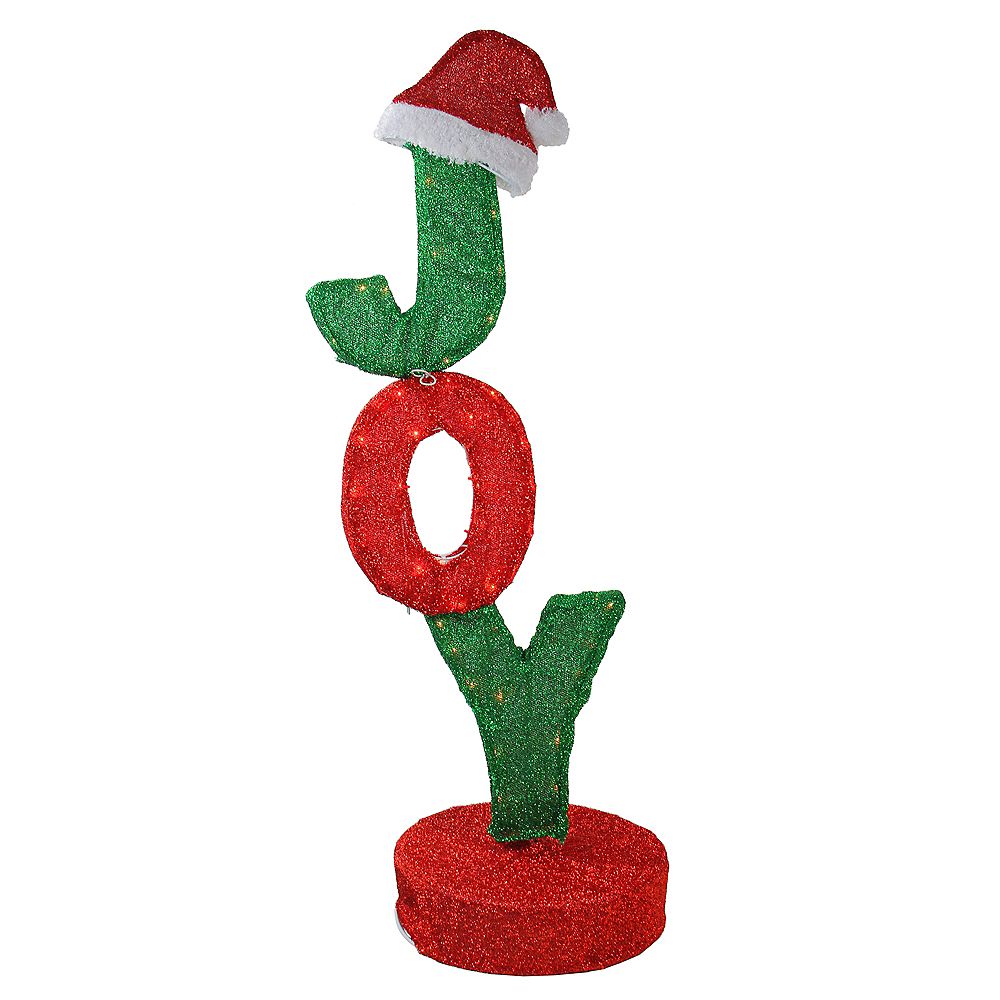 Northlight 43.5" Rotating Red and Green Lighted "JOY" Sign Christmas