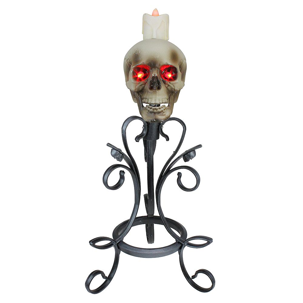 Northlight 16 25 Gothic Flameless Skull Halloween Candle Holder The Home Depot Canada