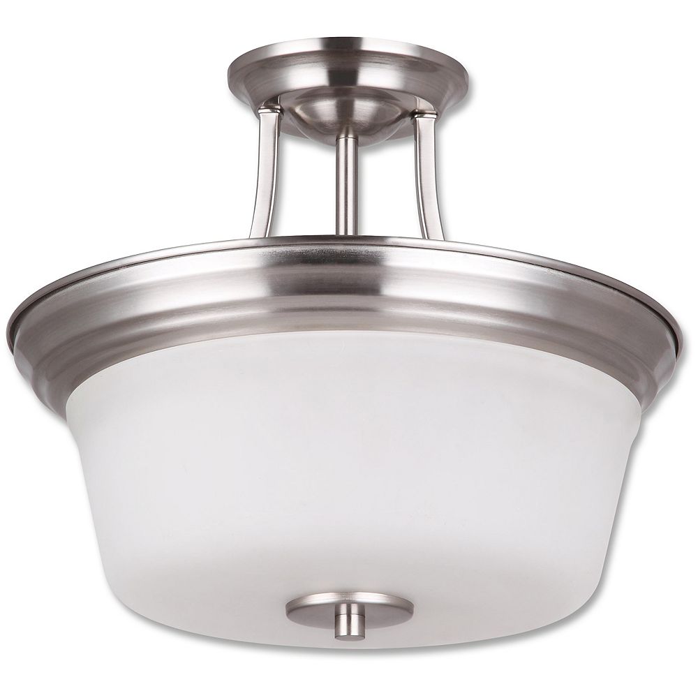 Beldi Inc. Seattle Collection 2Light Semi Flush Mount Light Fixture in Satin Nickel The Home