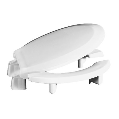 ADA Compliant 3 inch Raised Round Open Front with Cover Toilet Seat in White