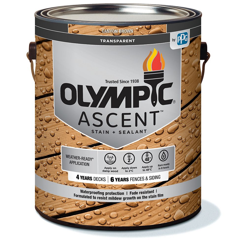 Olympic Ascent Transparent Stain plus Sealant Canyon in Brown 3.78L