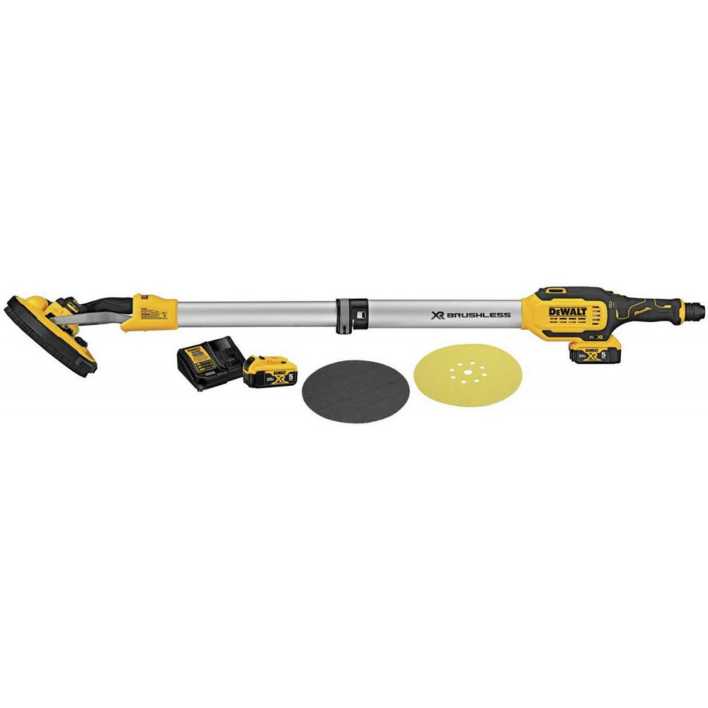 DEWALT 20V MAX LithiumIon Cordless Brushless Drywall Sander Kit with (2) 5Ah Batteries an