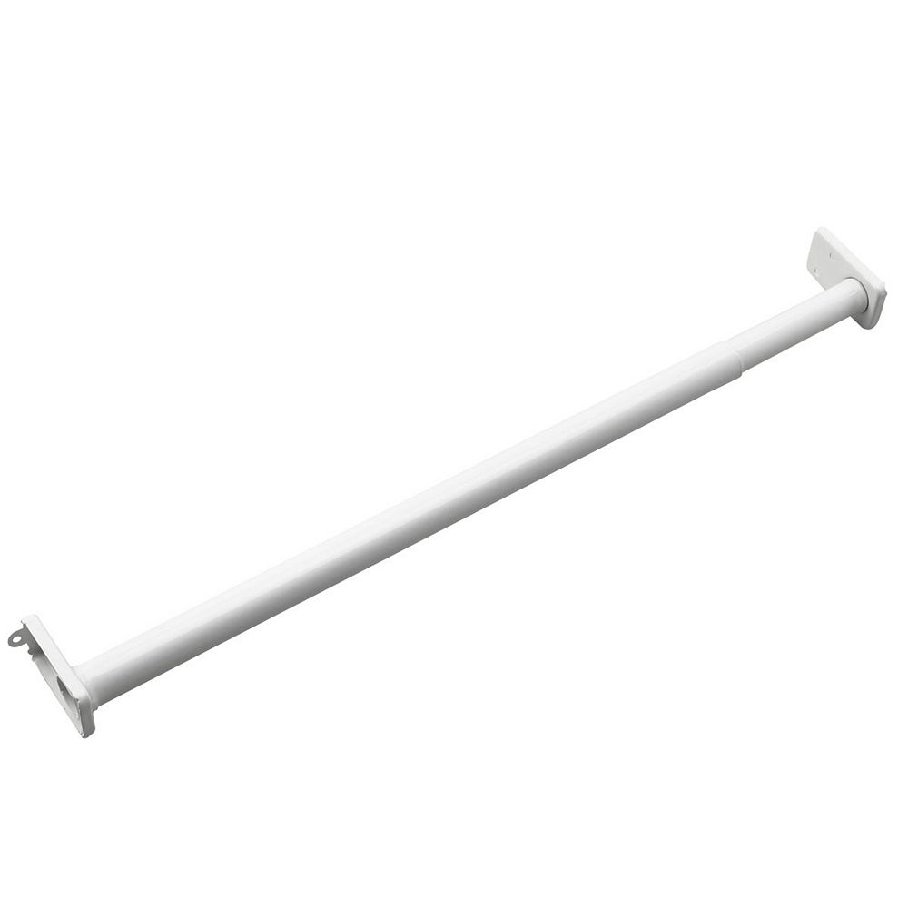 Onward Adjustable Closet Rod with Fixed Ends, 30 to 48 in, White The Home Depot Canada