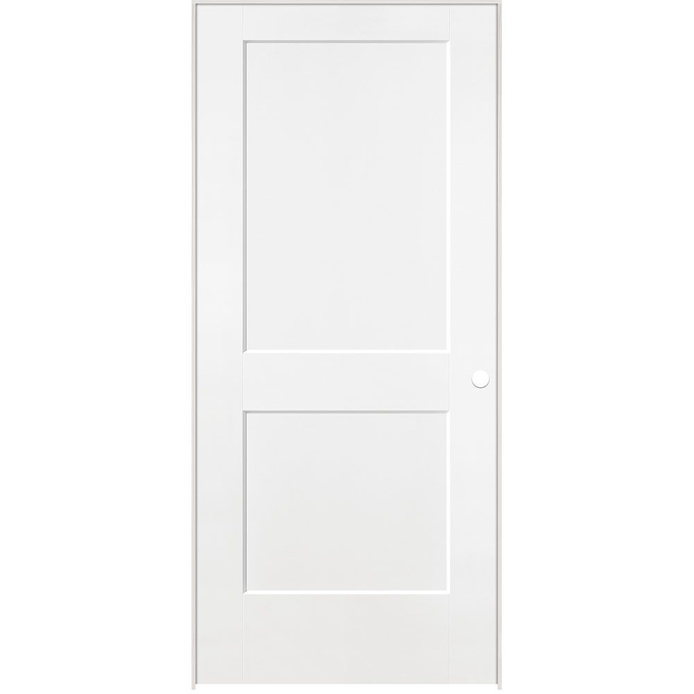 Masonite 32inch x 80inch Primed Logan Hollow Core Smooth Single Prehung Interior Door The