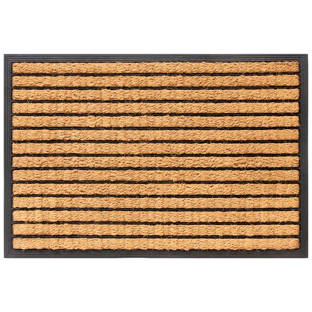 Multy Home 2 Ft X 3 Heavy Duty Coir Rectangular Stripes Mat The Depot Canada Coir Rectangular Stripes Mat