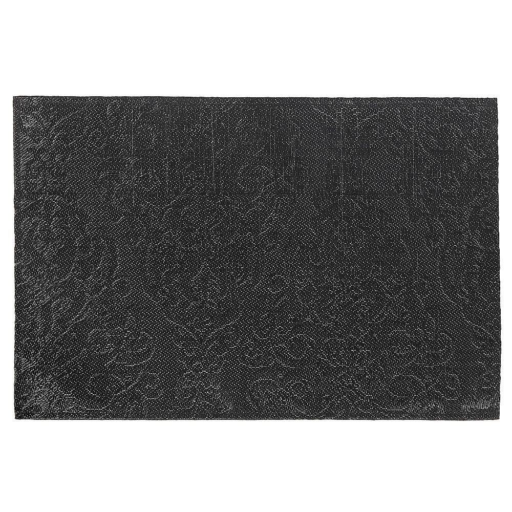 IH Casa Decor BAROQUE VINYL PLACEMAT (BLACK) 12 X 18 IN. (SET OF 12